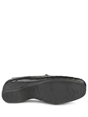 Pavers Black Leather Wedge Loafers - Image 5 of 5
