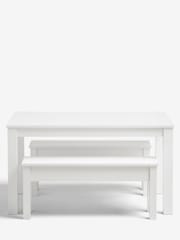 White Gloss 4 Seater Bench Dining Table - Image 4 of 5