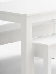 White Gloss 4 Seater Bench Dining Table - Image 5 of 5
