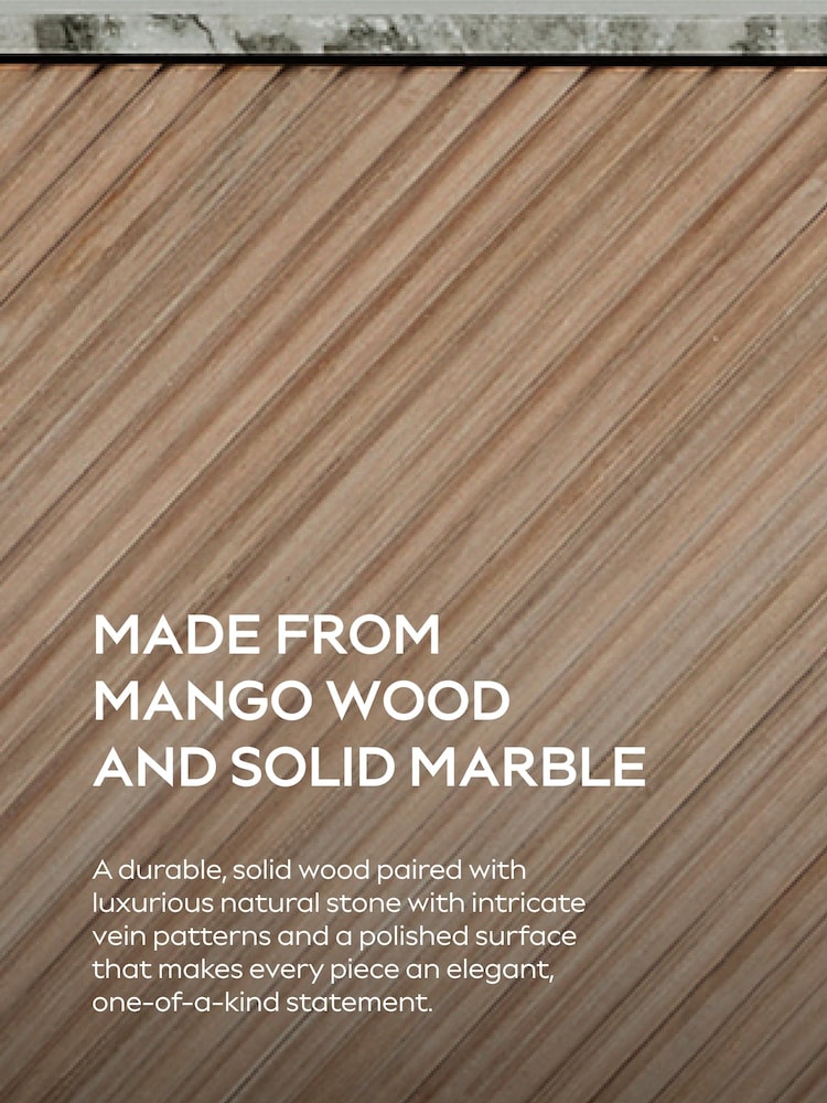 Natural Valencia Marble and Mango Wood 2 Drawer Bedside Table - Image 11 of 11 Natural Valencia Marble and Mango Wood 2 Drawer Bedside Table - Image 11 of 11