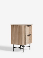 Natural Valencia Marble and Mango Wood 2 Drawer Bedside Table - Image 7 of 10