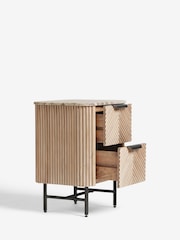 Natural Valencia Marble and Mango Wood 2 Drawer Bedside Table - Image 8 of 10