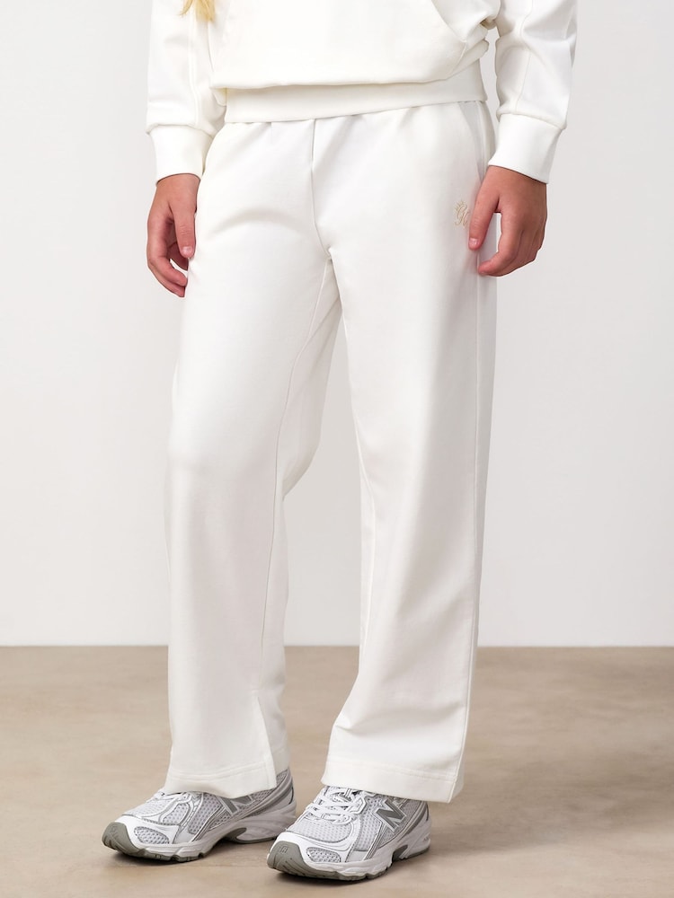 Gym King White Mini Victory Straight Leg Joggers - Image 2 of 4 Gym King White Mini Victory Straight Leg Joggers - Image 2 of 4