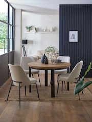 Dark Bronx Oak Effect 4 Seater Round Dining Table - Image 1 of 6