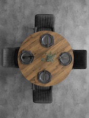 Dark Bronx Oak Effect 4 Seater Round Dining Table - Image 2 of 6