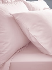 Bianca Blush Pink 200 Thread Count 100% Cotton Percale Extra Deep Fitted Sheet - Image 2 of 2