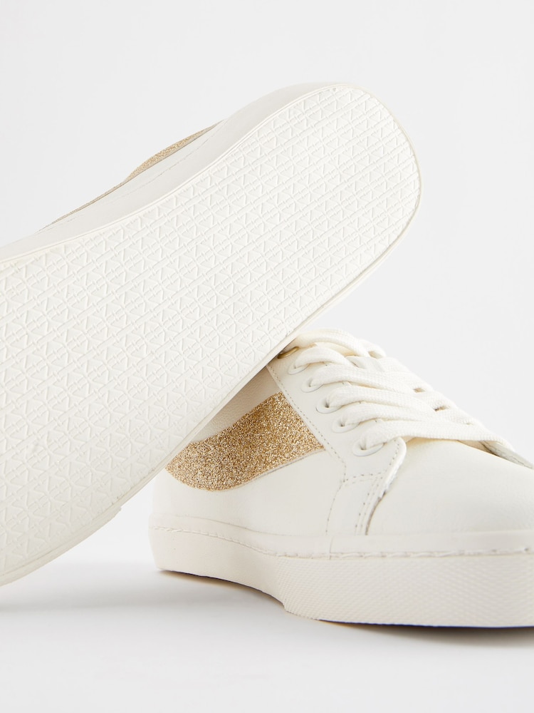 White Forever Comfort® Glitter Detail Lace-Up Trainers - Image 5 of 5