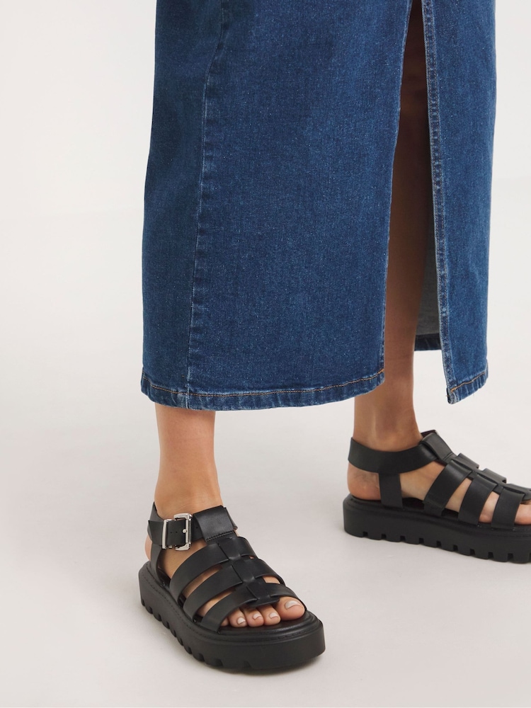 Simply Be Black Standard/Wide Fit Fisherman Upper on Chunky Outsole Sandals - Image 2 of 4 Simply Be Black Standard/Wide Fit Fisherman Upper on Chunky Outsole Sandals - Image 2 of 4