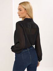 Star by Julien MacDonald Black Diamante Collar Shirt - Image 3 of 6