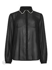 Star by Julien MacDonald Black Diamante Collar Shirt - Image 5 of 6