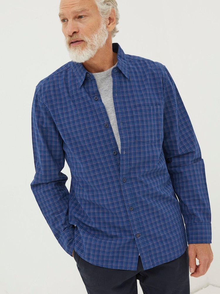 FatFace Blue Grays Grid Check Shirt - Image 1 of 5