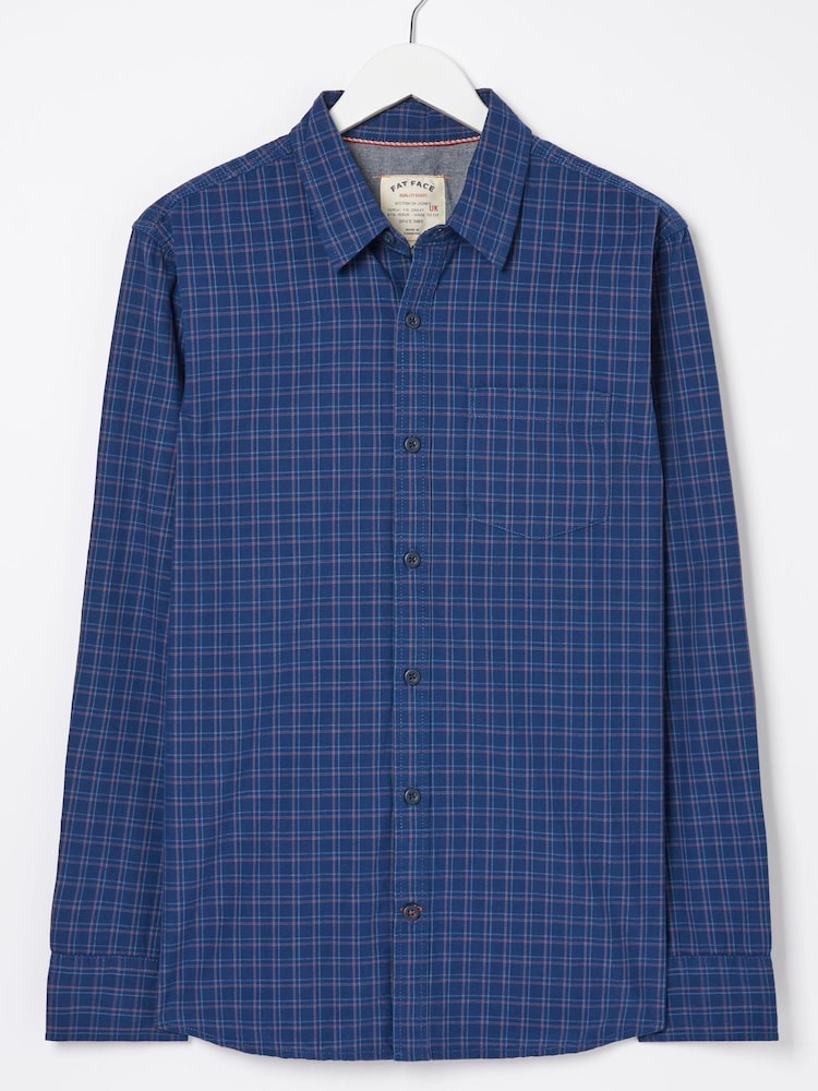 FatFace Blue Grays Grid Check Shirt - Image 5 of 5