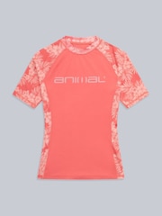 Animal Light Pink Womens Lucie Recycled Rash Vest - Image 6 of 9
