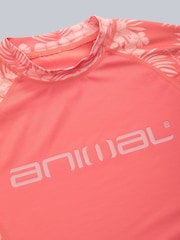 Animal Light Pink Womens Lucie Recycled Rash Vest - Image 8 of 9