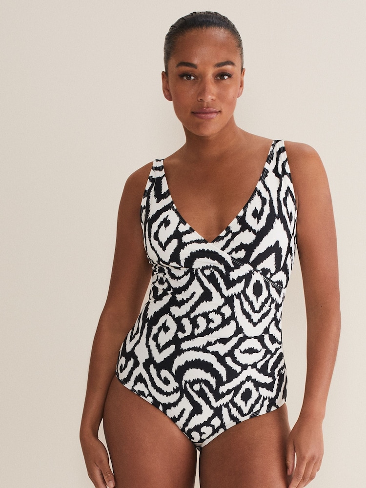 Phase Eight Black Ikat Abstract Swimsuit - Image 1 of 6