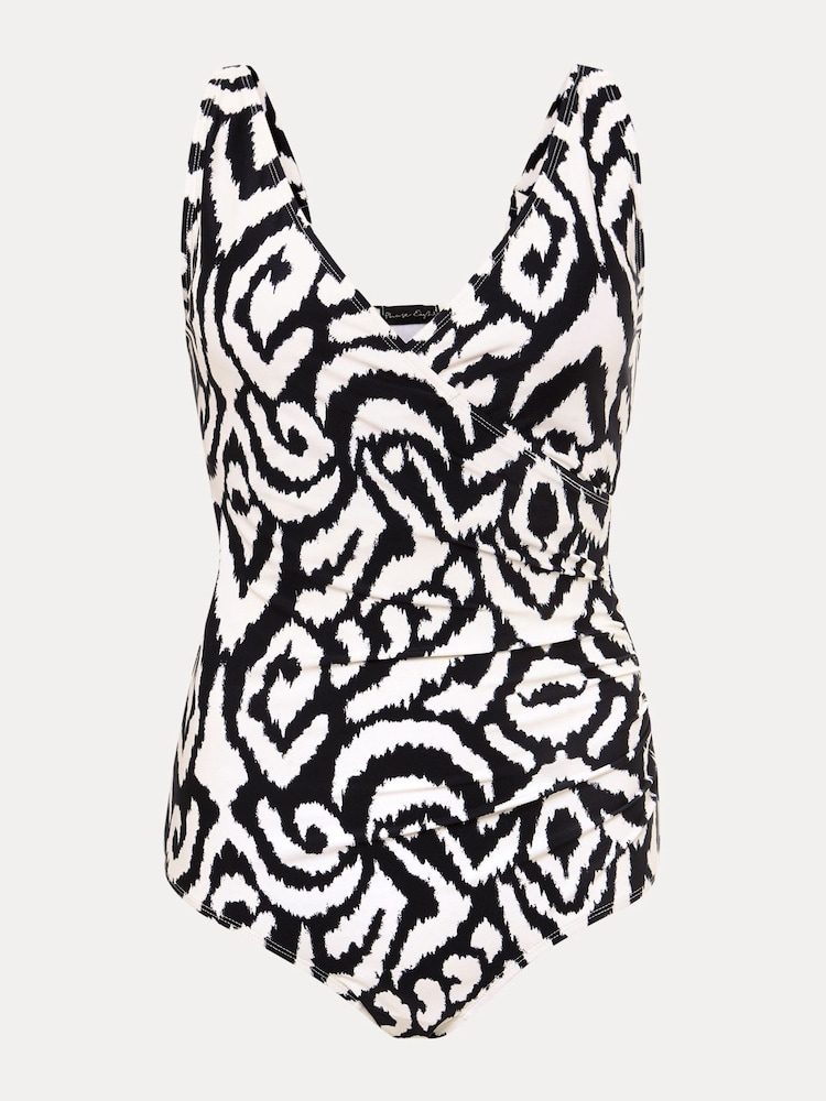 Phase Eight Black Ikat Abstract Swimsuit - Image 6 of 6