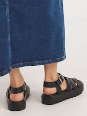 Simply Be Black Extra Wide Fit Fisherman Upper on Chunky Outsole Sandals - Image 3 of 4