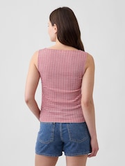 Gap Red Gingham Boatneck Vest - Image 2 of 5