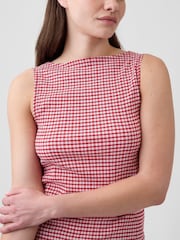 Gap Red Gingham Boatneck Vest - Image 4 of 5