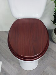 Showerdrape Brown Oxford Wooden Toilet Seat - Image 1 of 4