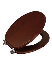 Showerdrape Brown Oxford Wooden Toilet Seat - Image 3 of 4
