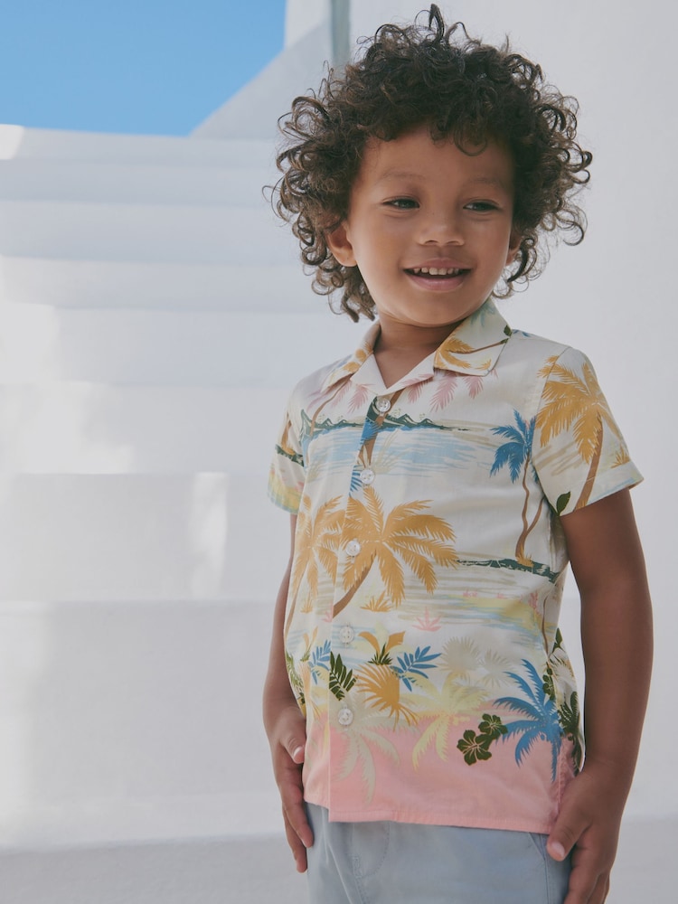 Multi Palm Scene Short Sleeve Printed Shirt (3mths-7yrs) - Image 1 of 1