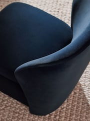 MADE.COM Midnight Navy Blue Velvet Topeka Accent Chair - Image 3 of 5