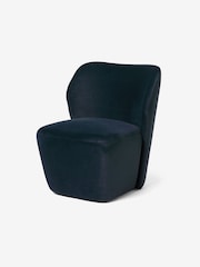 MADE.COM Midnight Navy Blue Velvet Topeka Accent Chair - Image 4 of 5