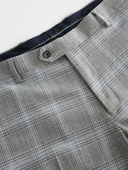 Light Grey Slim Fit Check Suit Trousers - Image 5 of 7