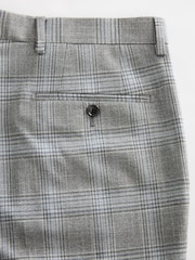 Light Grey Slim Fit Check Suit Trousers - Image 7 of 7