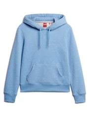 Superdry Light Blue Essential Logo Hoodie - Image 4 of 7