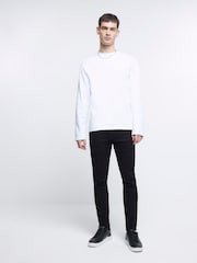 Dark Black - River Island Skinny Fit Stretch Jeans - Image 2 of 4