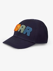 JoJo Maman Bébé Navy Blue Roar Appliqué Cap - Image 1 of 4