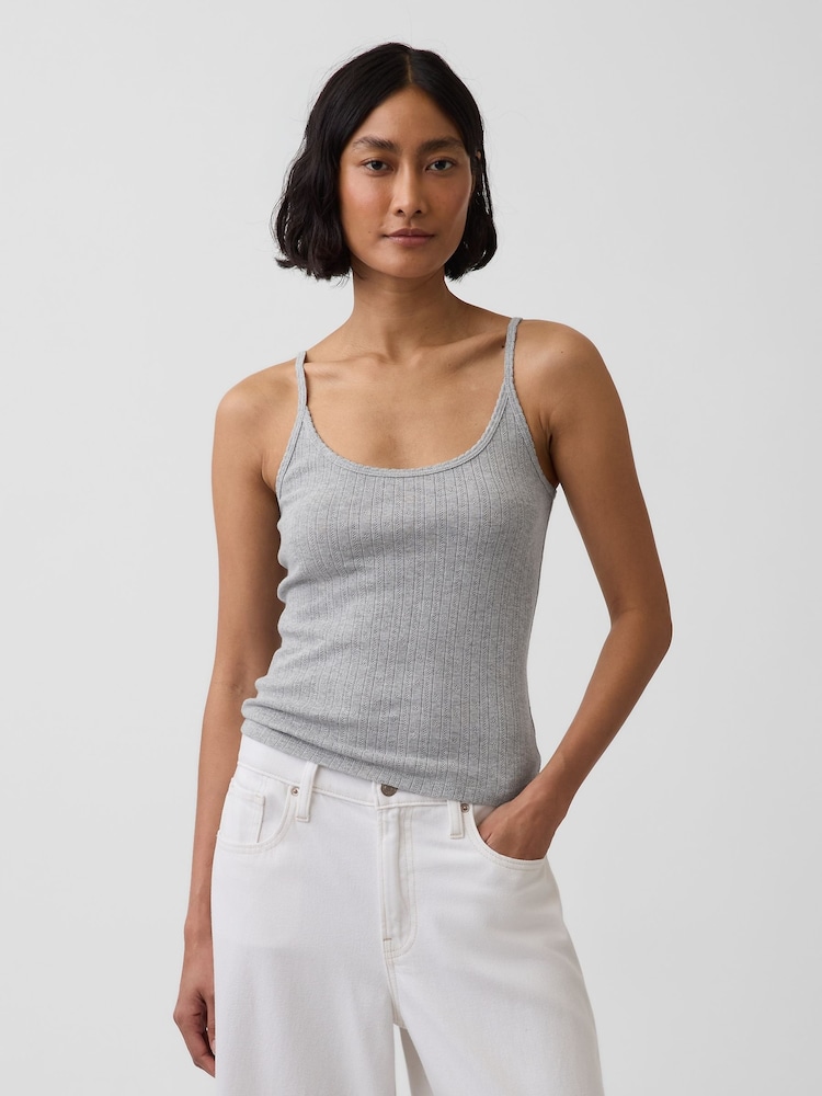 Gris - Camiseta corta de cuello redondo con detalle de punto de Gap - Imagen 1 de 4 Gris - Camiseta corta de cuello redondo con detalle de punto de Gap - Imagen 1 de 4