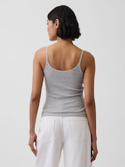 Gris - Camiseta corta de cuello redondo con detalle de punto de Gap - Imagen 2 de 4