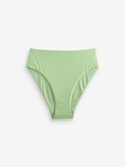 Sage Green High Waist High Leg Bikini Bottoms - Image 4 of 4