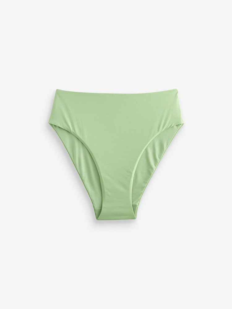Sage Green High Waist High Leg Bikini Bottoms - Image 4 of 4