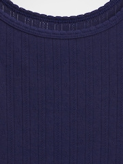 Azul marino - Camiseta corta de cuello redondo con detalle de punto de Gap - Imagen 4 de 4