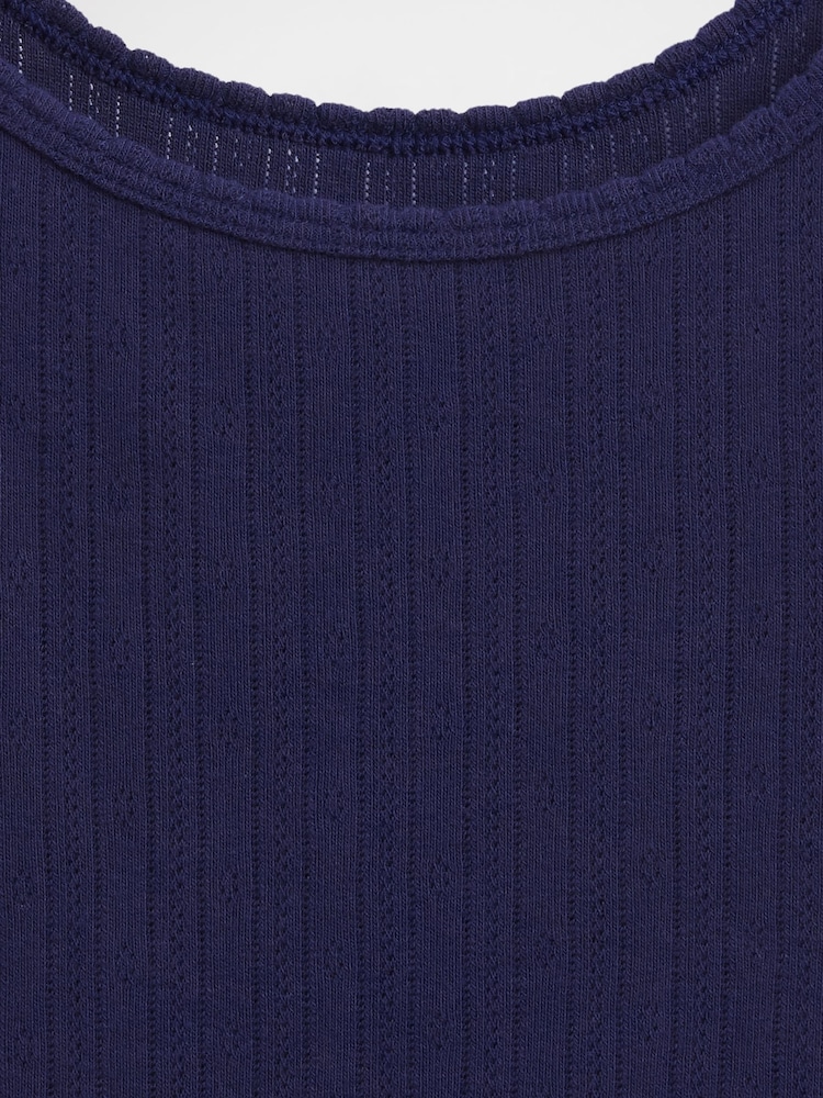 Azul marino - Camiseta corta de cuello redondo con detalle de punto de Gap - Imagen 4 de 4 Azul marino - Camiseta corta de cuello redondo con detalle de punto de Gap - Imagen 4 de 4