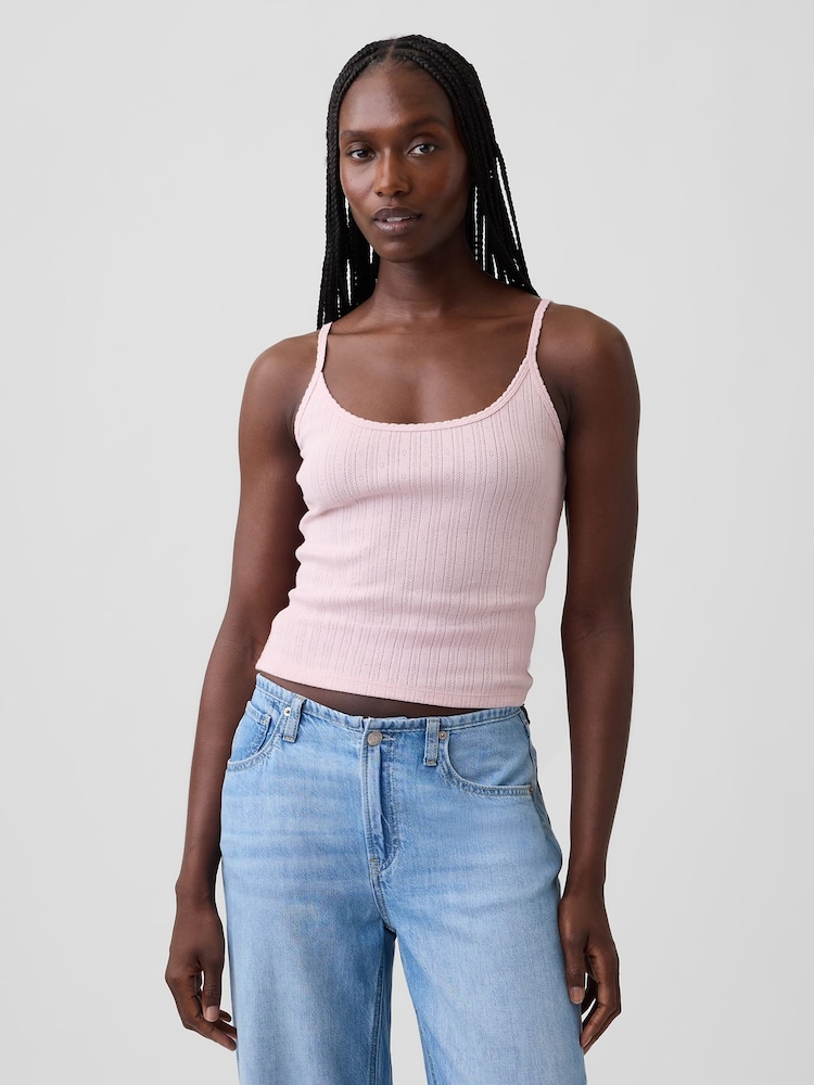 Rosa - Camiseta corta de cuello redondo con detalle de punto de Gap - Imagen 1 de 3 Rosa - Camiseta corta de cuello redondo con detalle de punto de Gap - Imagen 1 de 3