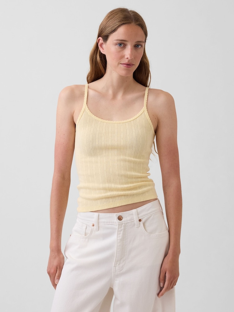 Amarillo - Camiseta corta de cuello redondo con detalle de punto de Gap - Imagen 1 de 4 Amarillo - Camiseta corta de cuello redondo con detalle de punto de Gap - Imagen 1 de 4