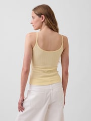 Amarillo - Camiseta corta de cuello redondo con detalle de punto de Gap - Imagen 2 de 4