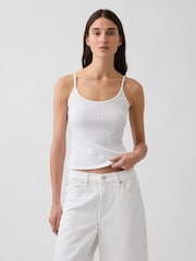 Blanco - Camiseta corta de cuello redondo con detalle de punto de Gap - Imagen 1 de 4