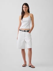 Blanco - Camiseta corta de cuello redondo con detalle de punto de Gap - Imagen 3 de 4