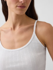 Blanco - Camiseta corta de cuello redondo con detalle de punto de Gap - Imagen 4 de 4