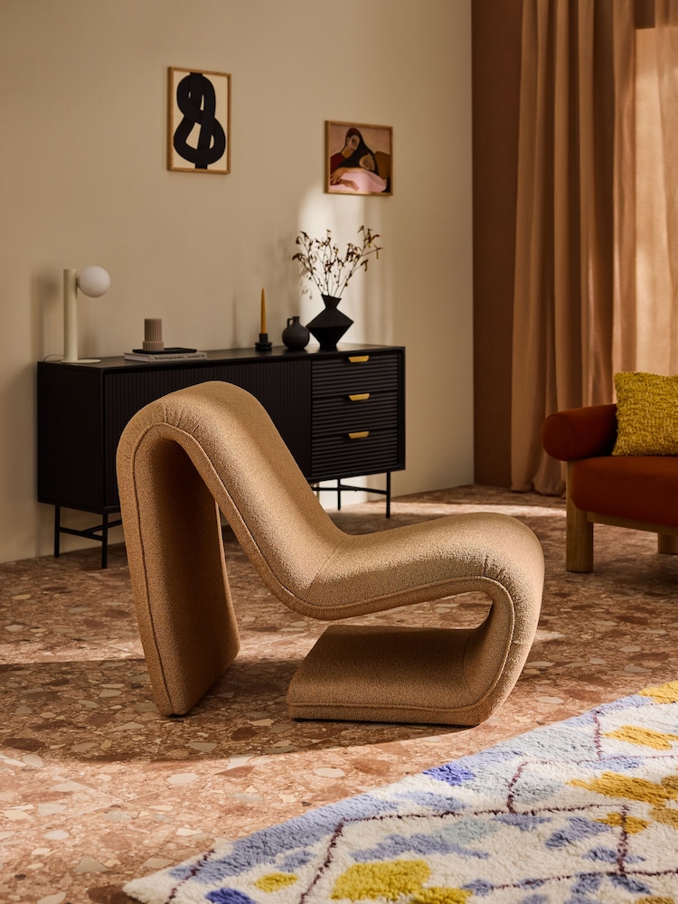 MADE.COM Caramel Pax Boucle Wexler Chair - Image 1 of 6