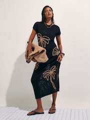 River Island Black Beaded Knit Maxi Dress - Image 1 of 4