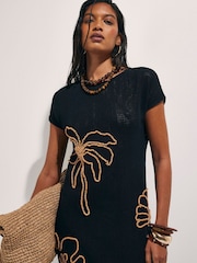 River Island Black Beaded Knit Maxi Dress - Image 3 of 4