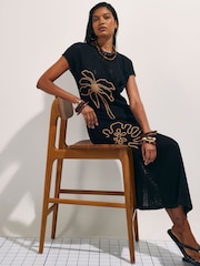 River Island Black Beaded Knit Maxi Dress - Image 4 of 4
