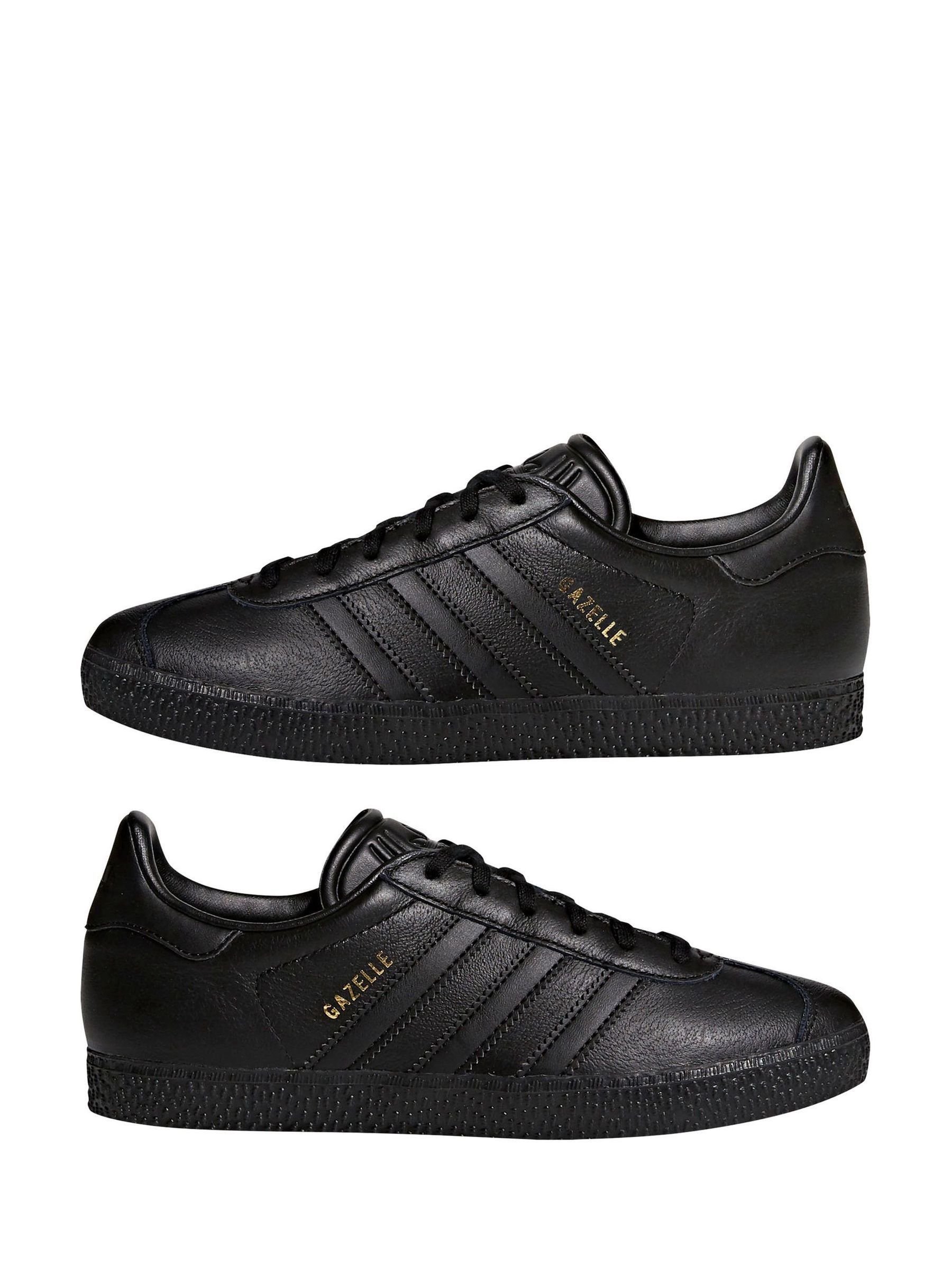 Black leather gazelles junior discount